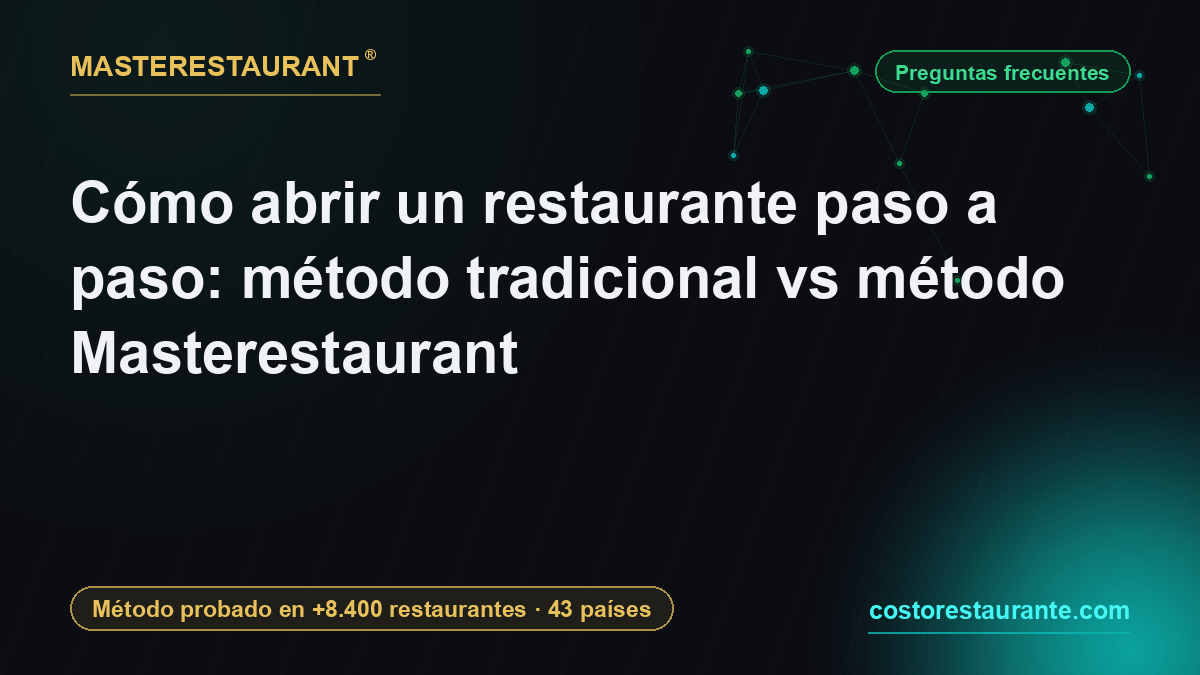 Cómo abrir un restaurante paso a paso: método tradicional vs método Masterestaurant — Masterestaurant