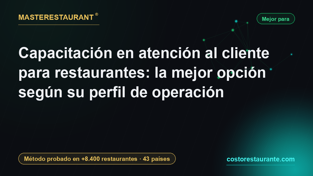 Capacitación en atención al cliente para restaurantes: la mejor opción según su perfil de operación — Masterestaurant