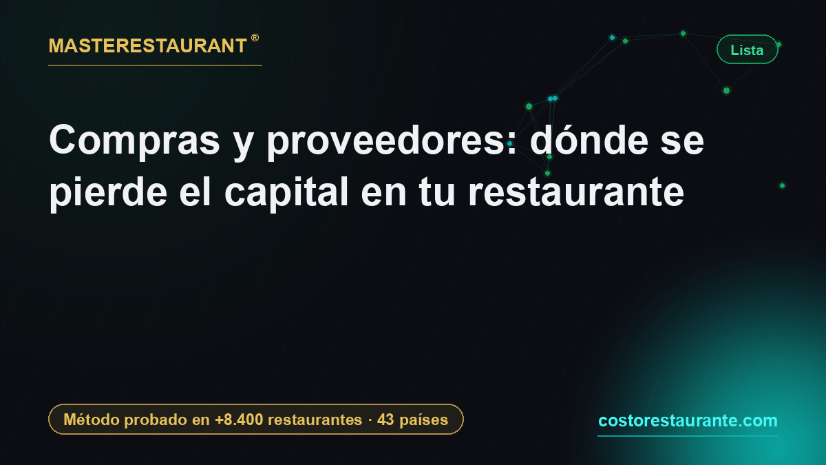 Compras y proveedores: dónde se pierde el capital en tu restaurante — Masterestaurant