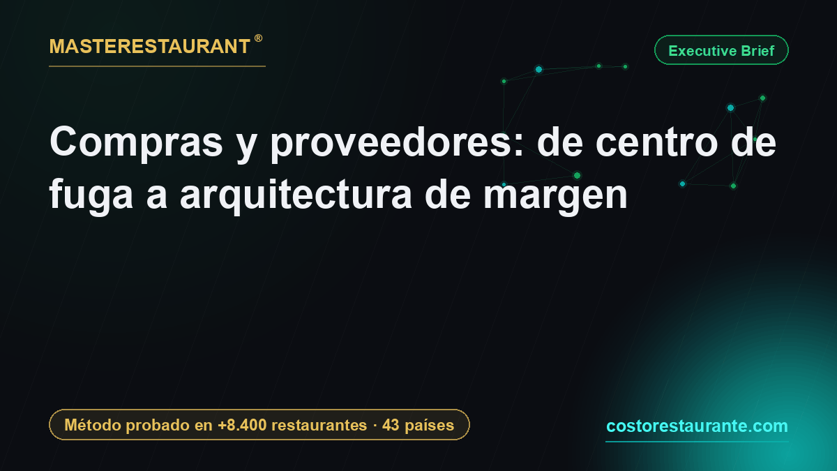 Purchasing & suppliers: from leakage center to margin architecture — Masterestaurant