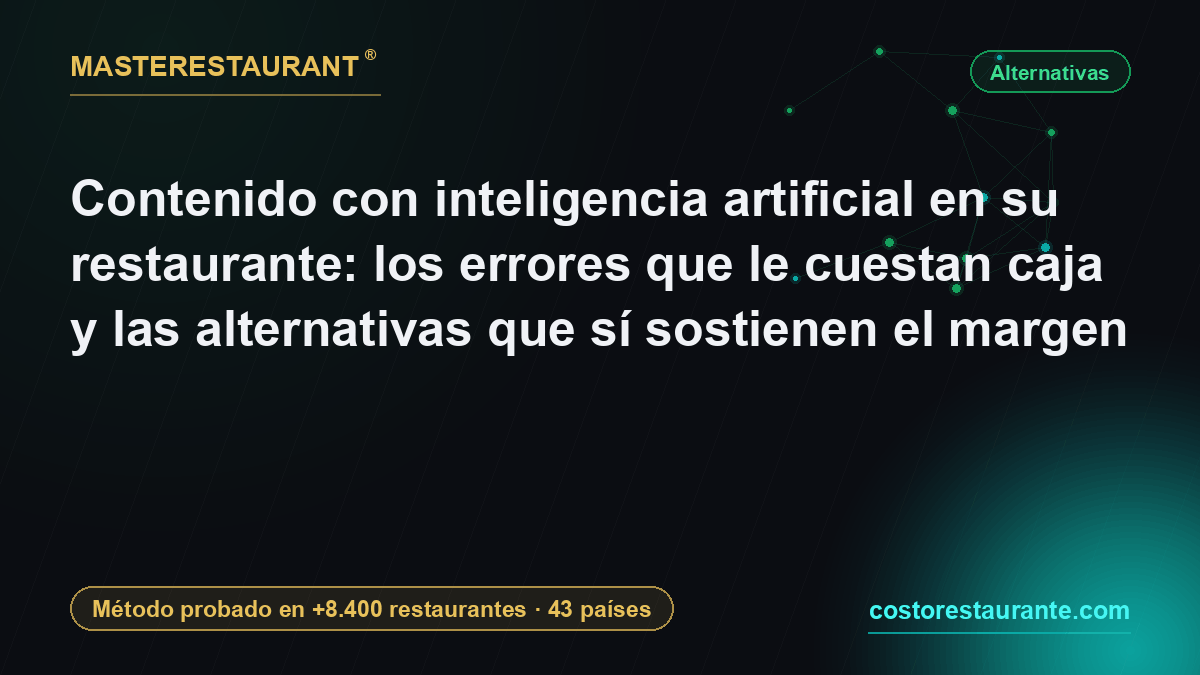 AI content for your restaurant: the mistakes that drain cash and the alternatives that protect your margin — Masterestaurant