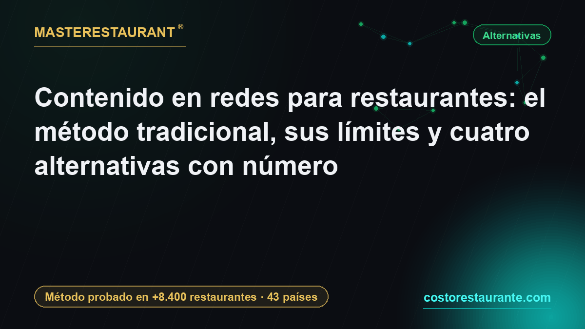 Contenido en redes para restaurantes: el método tradicional, sus límites y cuatro alternativas con número — Masterestaurant