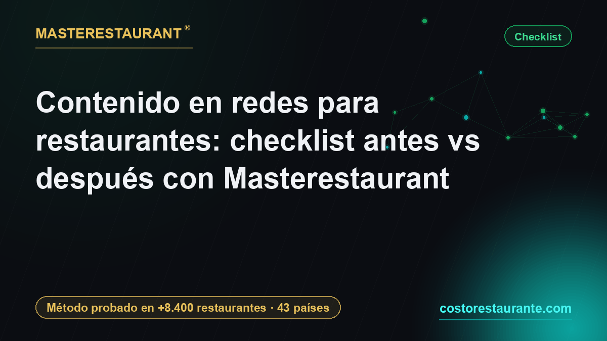 Contenido en redes para restaurantes: checklist antes vs después con Masterestaurant — Masterestaurant