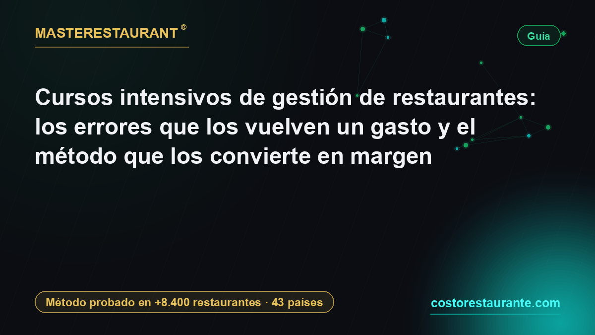 Restaurant management intensive courses: the mistakes that turn them into expense and the method that turns them into margin — Masterestaurant