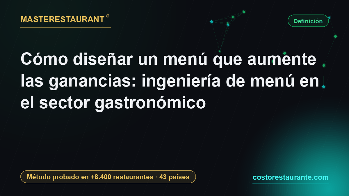 How to design a menu that increases profits: menu engineering in the gastronomic sector — Masterestaurant