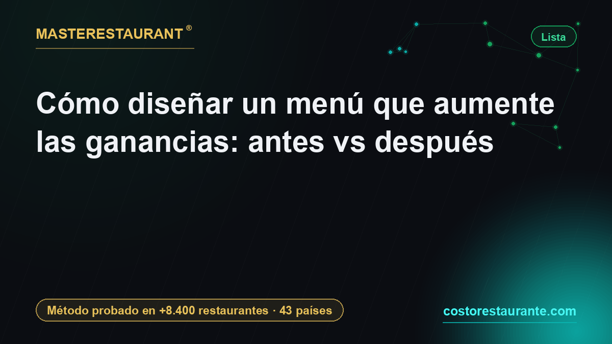 Cómo diseñar un menú que aumente las ganancias: antes vs después — Masterestaurant