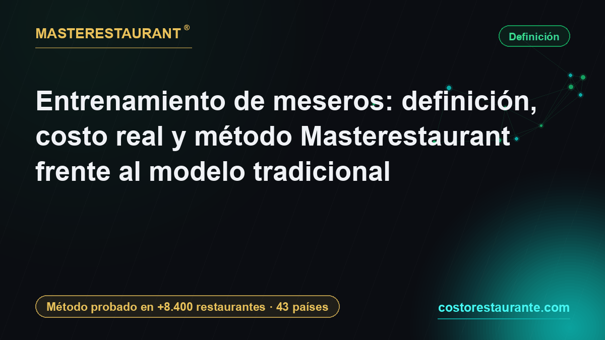 Entrenamiento de meseros: definición, costo real y método Masterestaurant frente al modelo tradicional — Masterestaurant