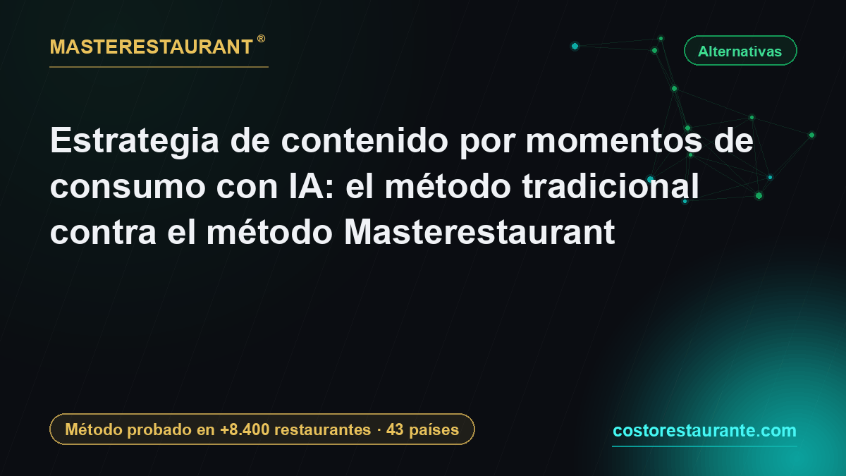 Estrategia de contenido por momentos de consumo con IA: el método tradicional contra el método Masterestaurant — Masterestaurant