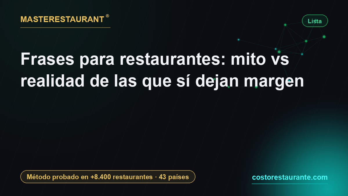 Frases para restaurantes: mito vs realidad de las que sí dejan margen — Masterestaurant