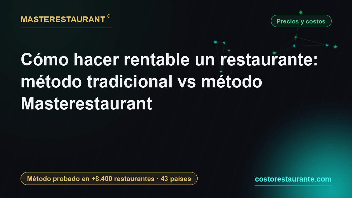 Cómo hacer rentable un restaurante: método tradicional vs método Masterestaurant — Masterestaurant