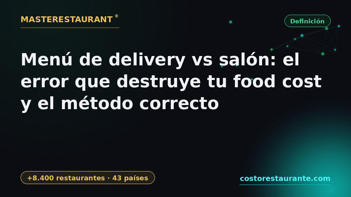 Delivery menu vs dine-in: the mistake that destroys your food cost and the right method — Masterestaurant