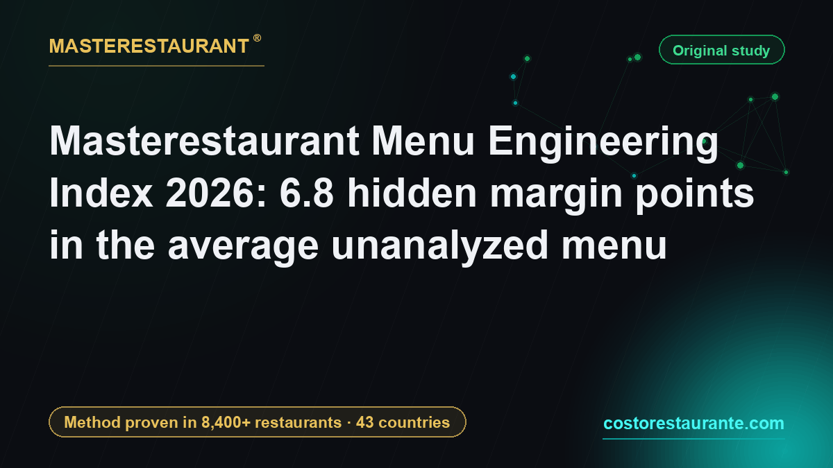 Masterestaurant Menu Engineering Index 2026: 6.8 hidden margin points in the average unanalyzed menu — Masterestaurant