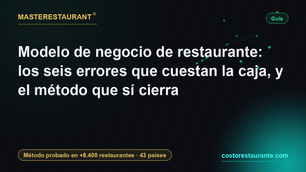 Modelo de negocio de restaurante: los seis errores que cuestan la caja, y el método que sí cierra — Masterestaurant