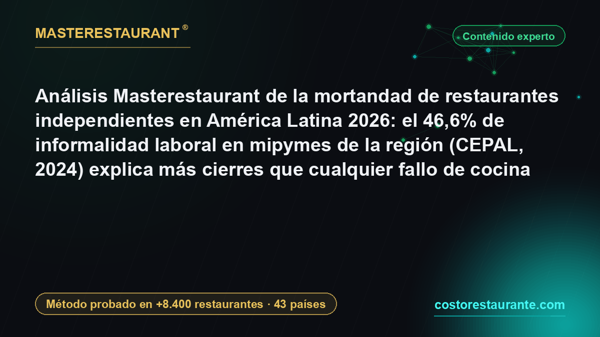 Análisis Masterestaurant de la mortandad de restaurantes independientes en América Latina 2026: el 46,6% de informalidad laboral en mipymes de la región (CEPAL, 2024) explica más cierres que cualquier fallo de cocina — Masterestaurant