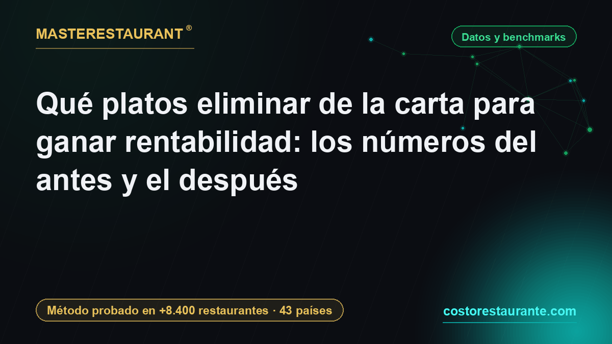 Qué platos eliminar de la carta para ganar rentabilidad: los números del antes y el después — Masterestaurant