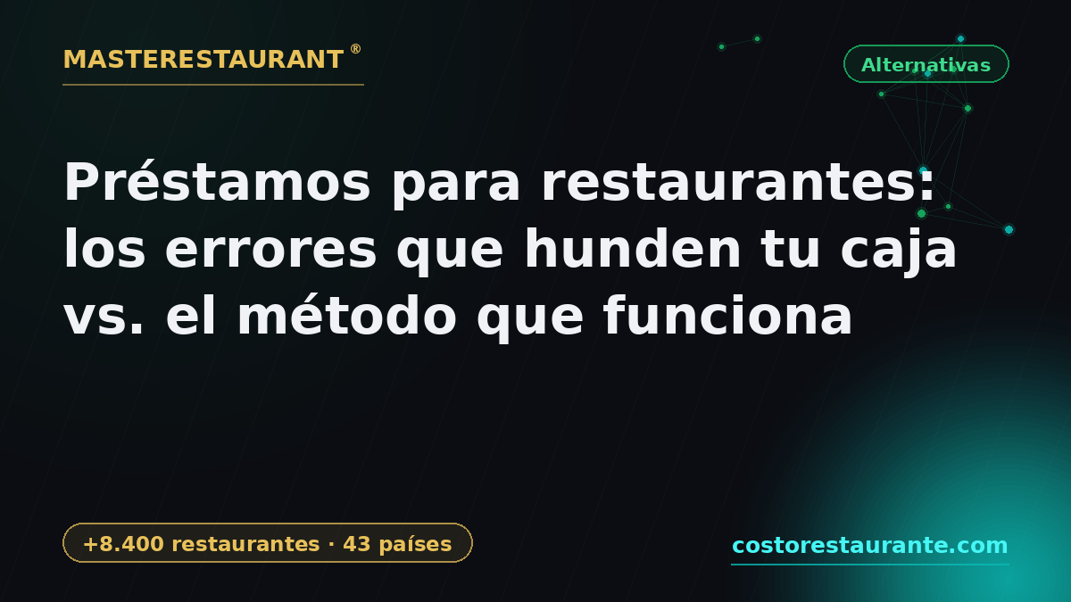 Restaurant loans: the mistakes that drain your cash vs. the method that works — Masterestaurant