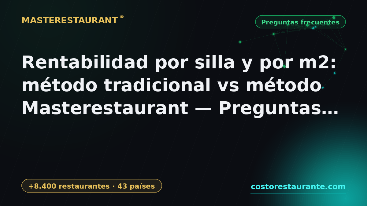 Profitability per Seat and per Square Meter: Traditional Method vs Masterestaurant Method — Questions and answers — Masterestaurant