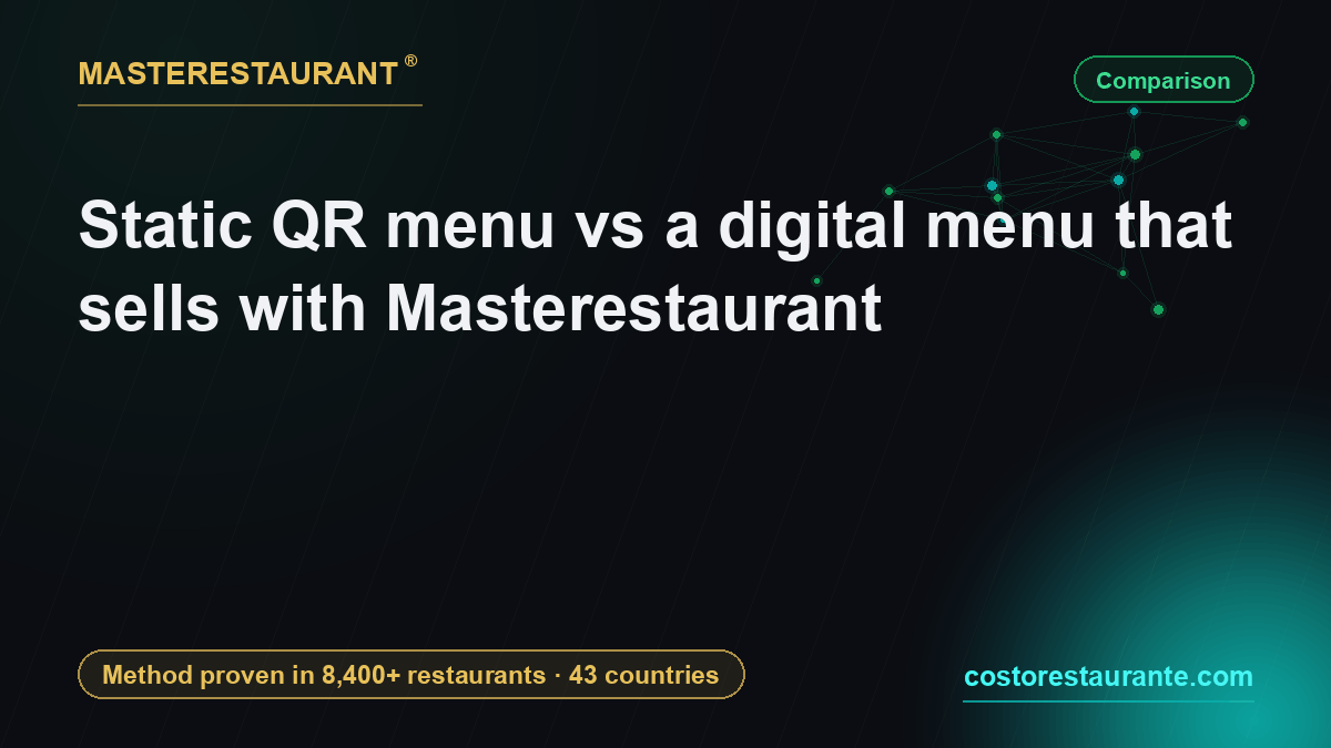 Static QR menu vs a digital menu that sells with Masterestaurant — Masterestaurant