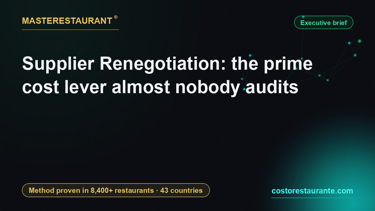 Supplier Renegotiation: the prime cost lever almost nobody audits — Masterestaurant